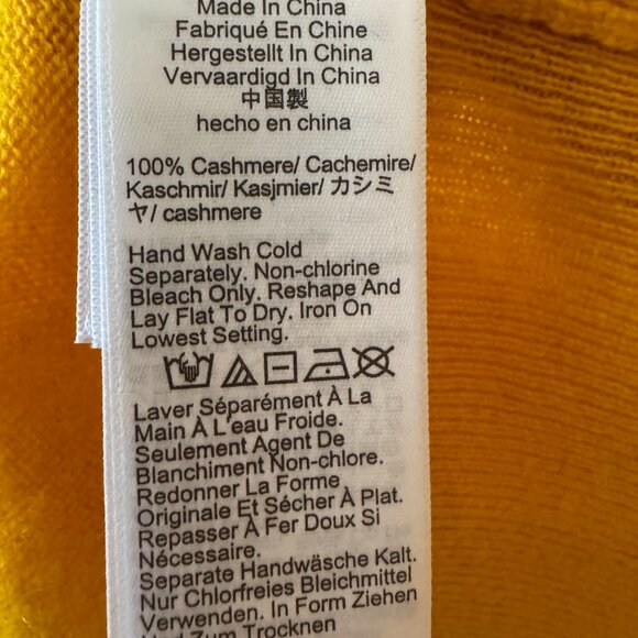 J.Crew 100% Cashmere Yellow Crewneck Sweater Classic Fit Lightweight Large - Picture 6 of 9